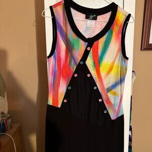 Libra multi-colored dress with button accents